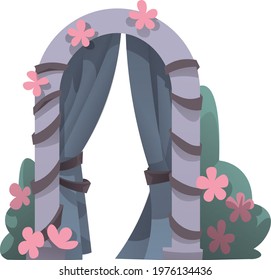 Wedding arch cartoon cute stylised clipart