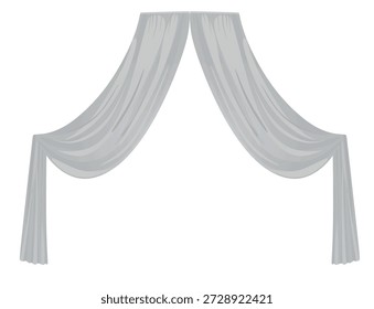 Arco de casamento cortinas cortina. vetor