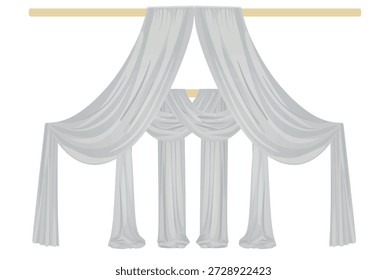 Arco de casamento cortinas cortina. vetor