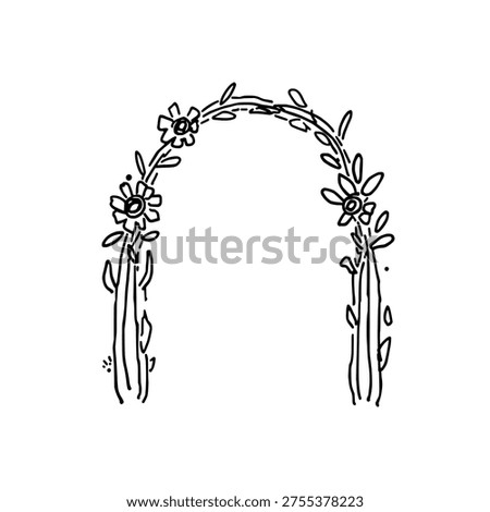 Wedding arch with flowers icon logo design. Floral arch sign and symbol. Wedding arch icon. Marriage ceremony decor.