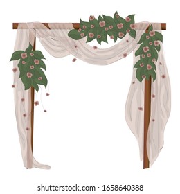 wedding arch. wedding. flowers, tulle.