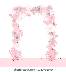 Wedding arch with flowers . Vector illustration.
