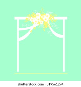 Wedding  arch with  flowers. Vector illustration.