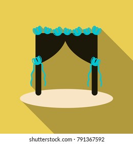 Wedding arch with flowers. Vector illustration