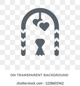 Wedding arch icon. Wedding arch design concept from Wedding and love collection. Simple element vector illustration on transparent background.