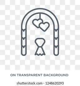 Wedding arch icon. Wedding arch design concept from Wedding and love collection. Simple element vector illustration on transparent background.