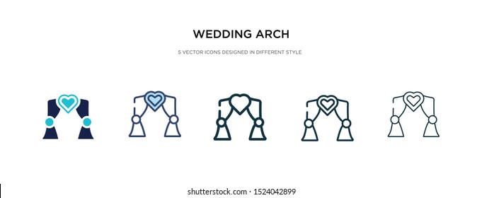 wedding arch icon in different style vector illustration. two colored and black wedding arch vector icons designed in filled, outline, line and stroke style can be used for web, mobile, ui