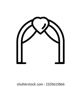 vector de línea de icono de arco de boda