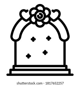 Icono del arco de bodas. Icono de vector de arco de bodas de contorno para diseño web aislado en fondo blanco
