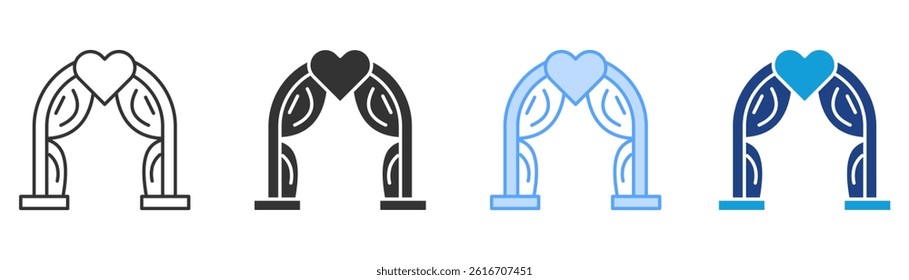 Wedding Arch Icon Set Multiple Style Collection