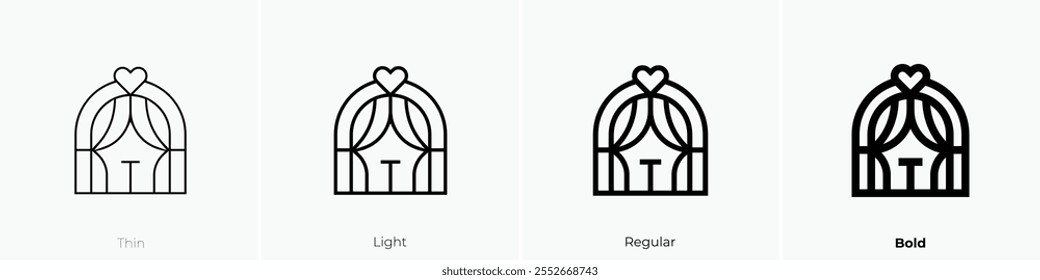 wedding arch icon. Thin, Light Regular And Bold style design isolated on white background