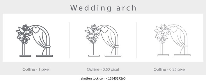 
wedding arch icon. Trendy modern flat linear vector wedding arch icon on white background from thin line Wedding and love collection, outline vector illustration