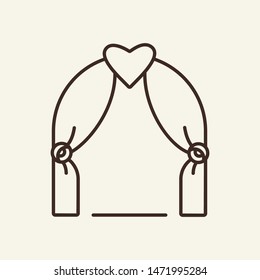 Wedding arch line icon. Wedding, ceremony, decoration. Wedding concept. Vector illustration can be used for topics like marriage, family, love, relations