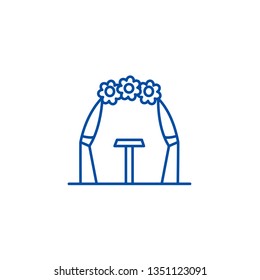 Wedding arch line icon concept. Wedding arch flat  vector symbol, sign, outline illustration.