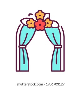 Wedding arch line icon. Event service.  Isolated vector element. Outline pictogram for web page, mobile app, promo.