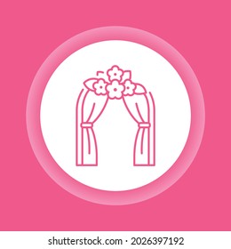Wedding arch line icon. Event service.  Isolated vector element. Outline pictogram for web page, mobile app, promo.