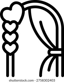 wedding arch line icon illustration vector