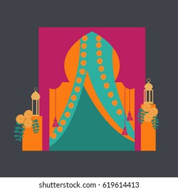 Wedding arch. Moroccan style. Vector illustration