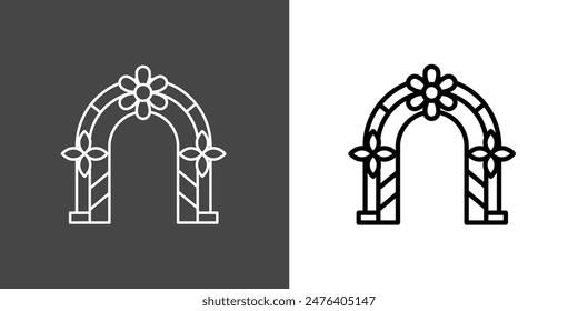 Wedding arch Outline Icon Vector Illustration