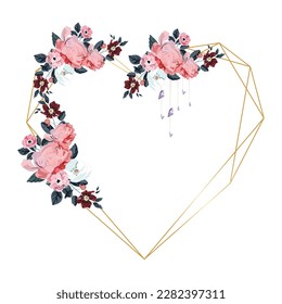 Wedding arch template elegant heart shape floral decor.