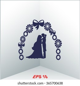 Wedding arch vector icon.