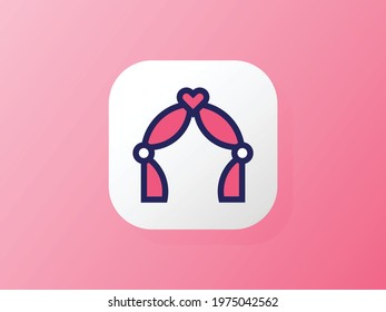 Wedding arch vector icon design. Perfect for logo, website, presentation, application, social media, and more. Icon design duotone style.