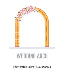 wedding arch vector illustration symbol object. Flat icon style concept design