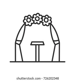 wedding arch vector line icon, sign, illustration on background, editable strokes