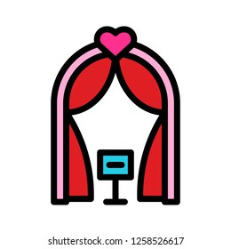Wedding arch vector, wedding related fiiled designe ditable outline icon 
