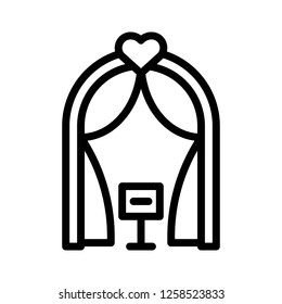 Wedding arch vector, wedding related line design icon  editable stroke