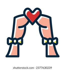 Wedding Arch Vector Thick Line Filled Dark Colors Icons For Personal And Commercial Use.
