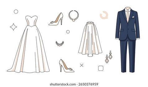 Wedding Attire A Collection of Essential Items for the Wedding Day