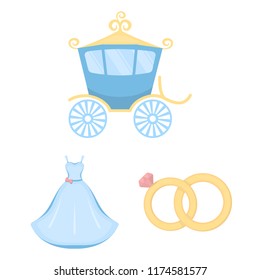 Wedding and Attributes cartoon icons in set collection for design.Newlyweds and Accessories vector symbol stock web illustration.