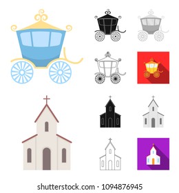 Wedding and Attributes cartoon,black,flat,monochrome,outline icons in set collection for design.Newlyweds and Accessories vector symbol stock web illustration.