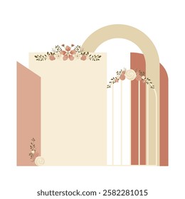 Wedding Backdrop with Floral Decoration. Wedding Background 