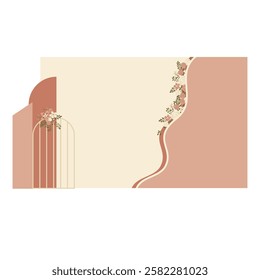 Wedding Backdrop with Floral Decoration. Wedding Background 
