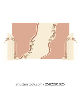 Wedding Backdrop with Floral Decoration. Wedding Background 