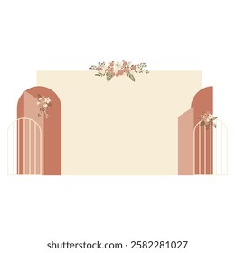 Wedding Backdrop with Floral Decoration. Wedding Background 