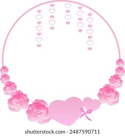 
Wedding backdrop pink rose vector