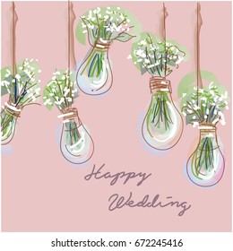 Wedding Background / Baby's Breath / Flower In Vase