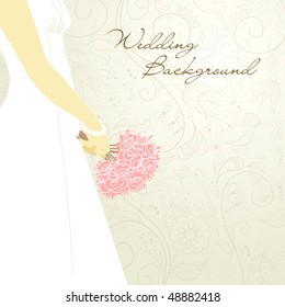 Wedding Background. Bride with bouquet