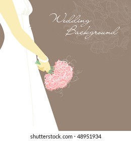 Wedding Background. Bride with bouquet