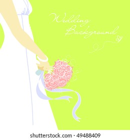 Wedding Background. Bride with bouquet