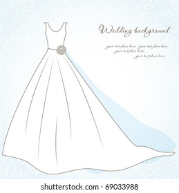 Wedding background with bride dress