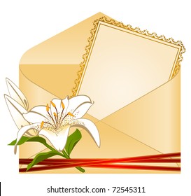 Wedding background card - invitation with flowers. Vector