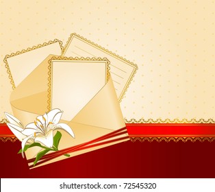 Wedding background card - invitation with flowers. Vector