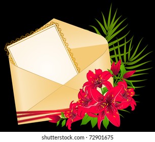 Wedding background card - invitation with flowers