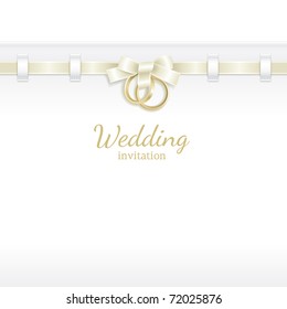 Wedding background decorated with ribbon and rings