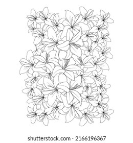 fondo de bodas de doodle lily flor line dibujo para imprimir elemento