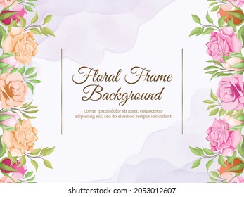 Wedding Background with Floral and Leaf Design